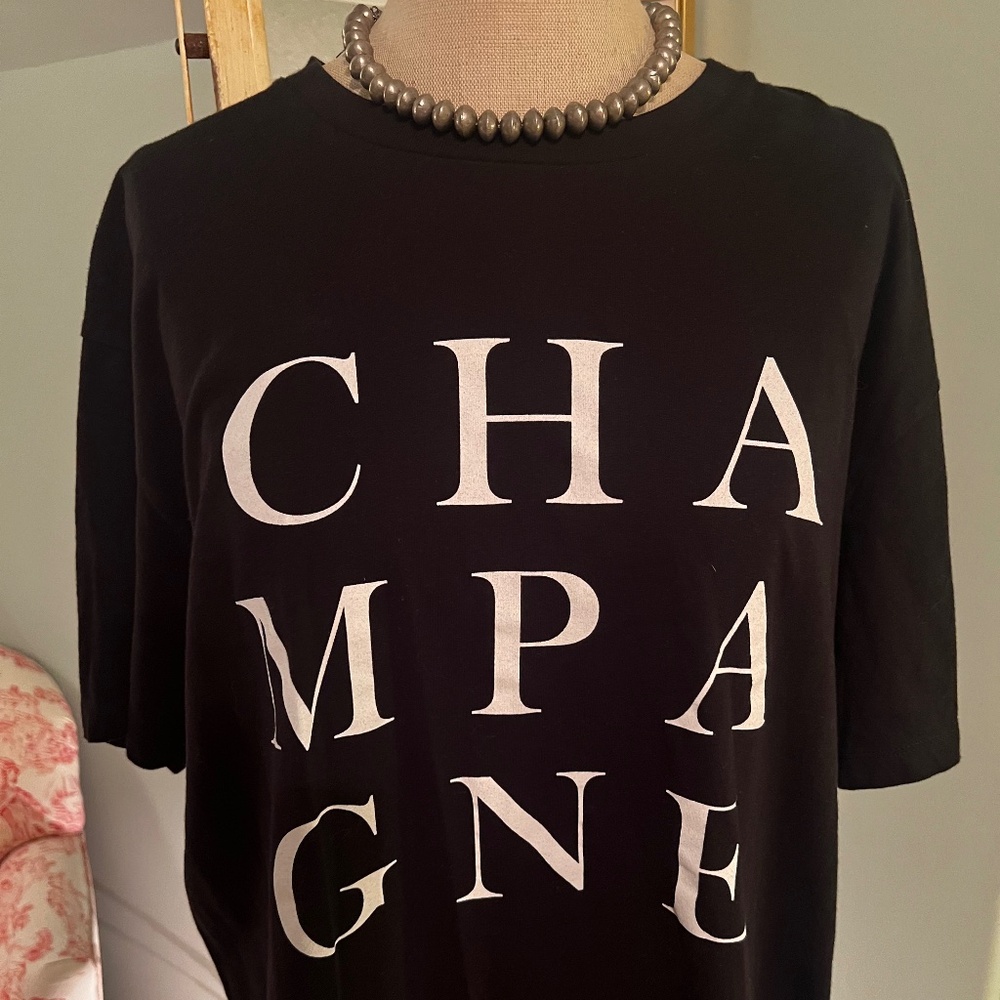 CHAMPAGNE BLACK TEE SHIRT